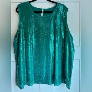 NY Collection Sparkling Teal Tank Top